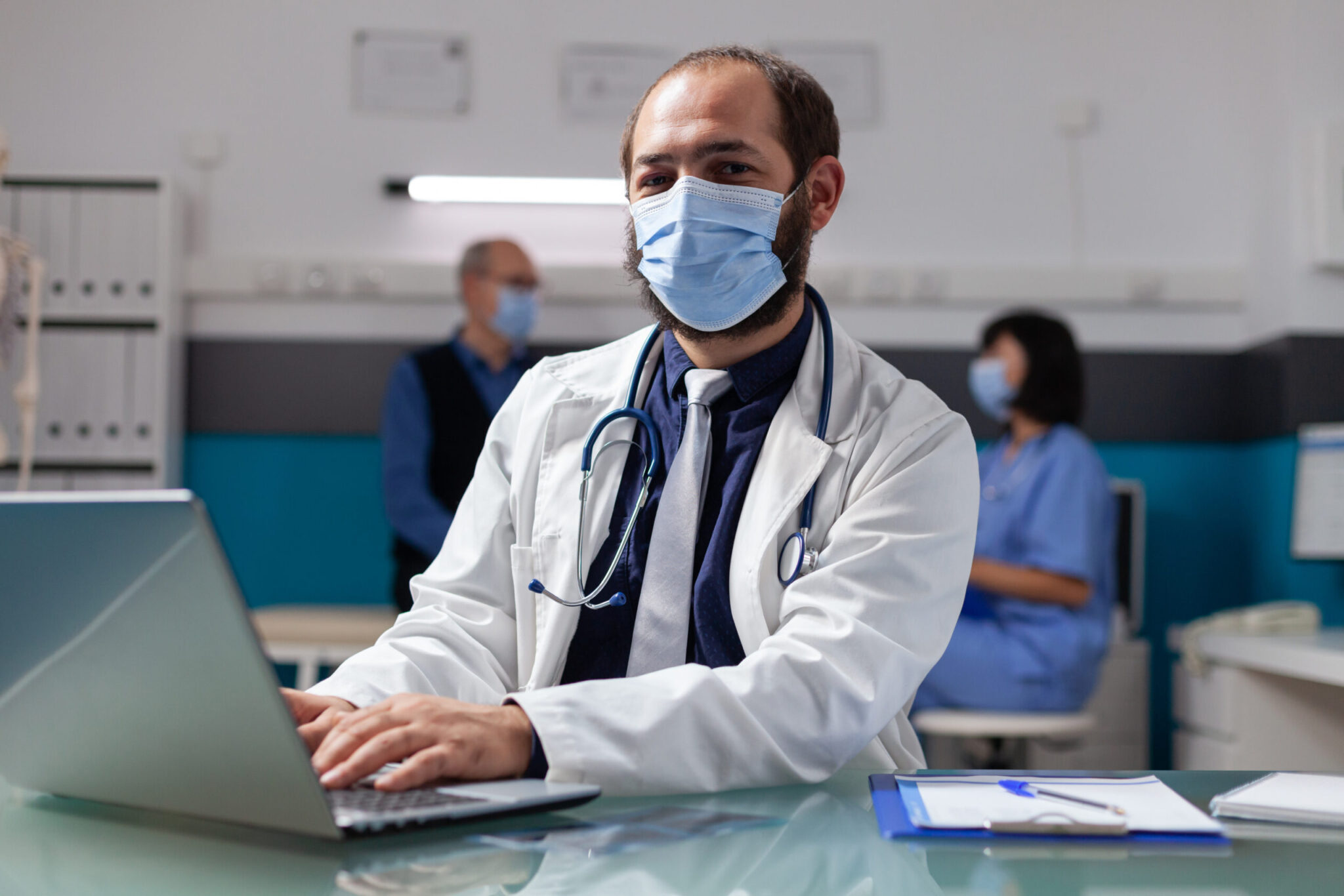 Doctor using digital health platform